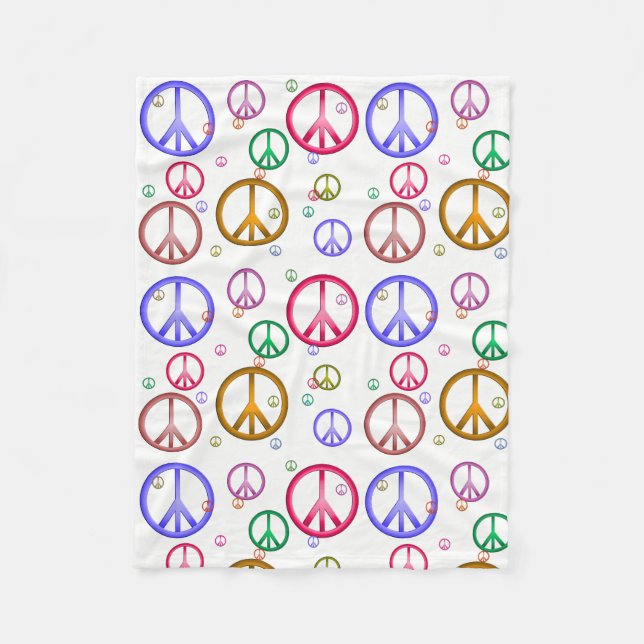 Colorful Peace Signs Blanket (Front)