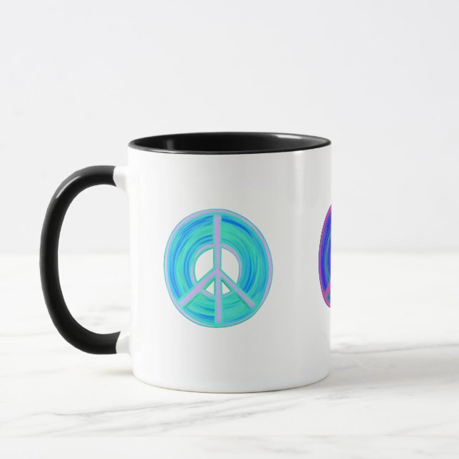 Colorful Peace Signs Mug (Left)