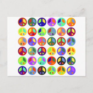 Colorful Peace Signs Postcard