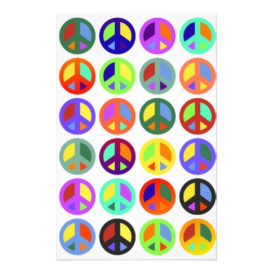 Colorful Peace Signs Stationery | Zazzle.com