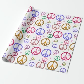 Colorful Peace Signs Wrapping Paper | Zazzle