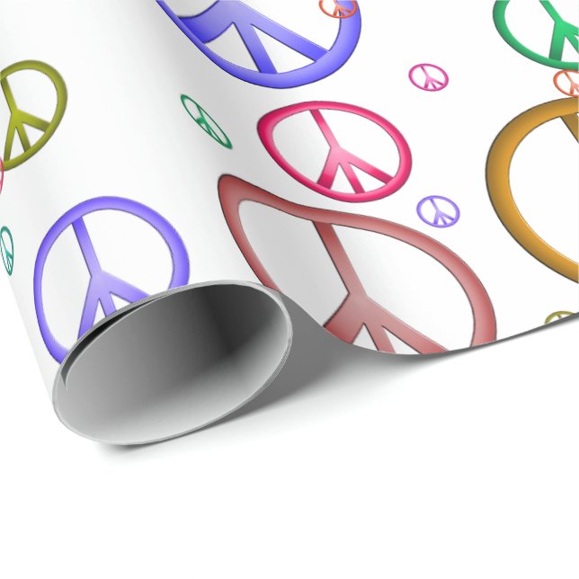 Colorful Peace Signs Wrapping Paper (Roll Corner)