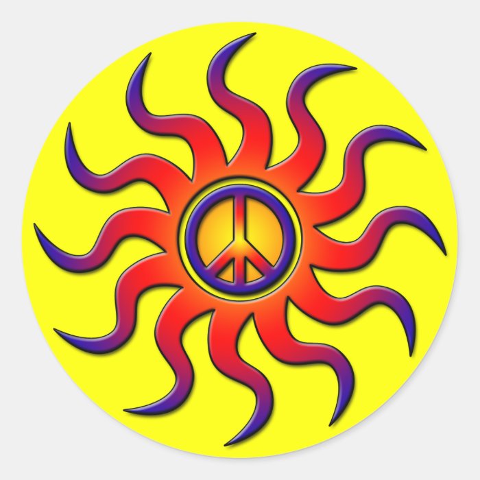 COLORFUL PEACE SUN STICKER