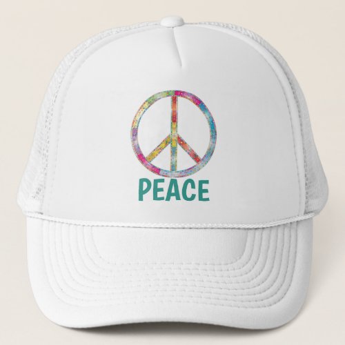 Colorful Peace Symbol Design Hat