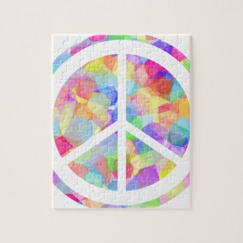 Colorful Peace Symbol Jigsaw Puzzle