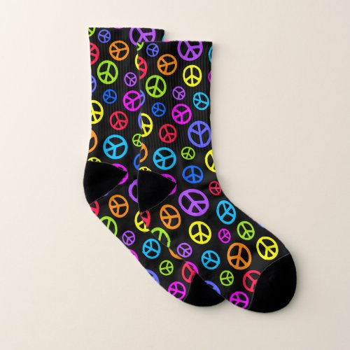 Colorful Peace Symbol Pattern Socks