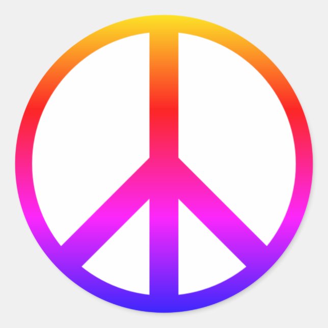 Colorful peace symbol round sticker (Front)