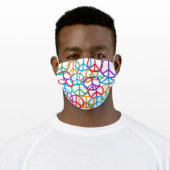 Colorful Peace Symbols Adult Cloth Face Mask (Worn)