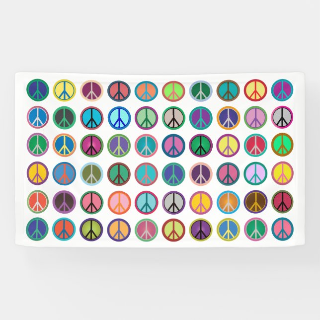 Colorful Peace Symbols Banner (Horizontal)