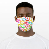 Colorful Peace Symbols Bright Adult Cloth Face Mask (Worn)