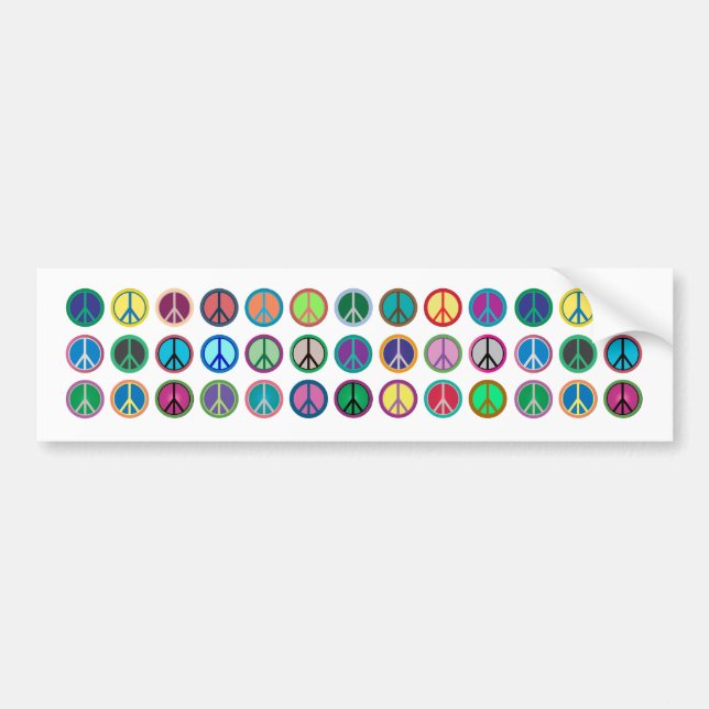 Colorful Peace Symbols Bumper Sticker (Front)