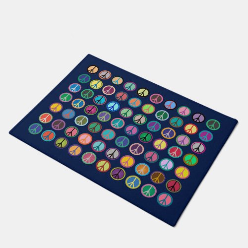 Colorful Peace Symbols Doormat