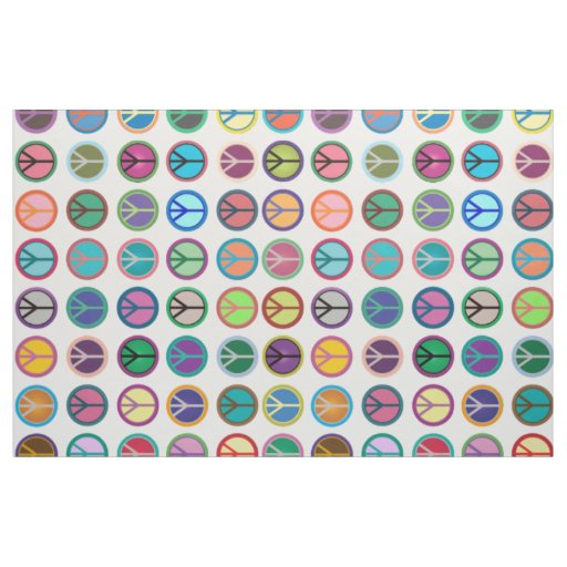 Colorful Peace Symbols Fabric