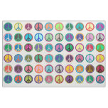 Colorful Peace Symbols Fabric