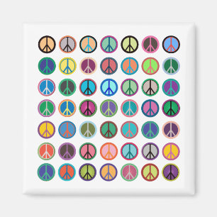 Colorful Peace Symbols Magnet