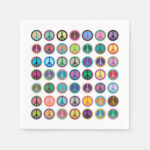 Colorful Peace Symbols Napkins
