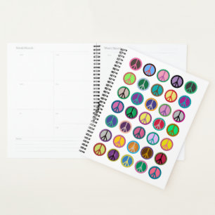 Colorful Peace Symbols Planner