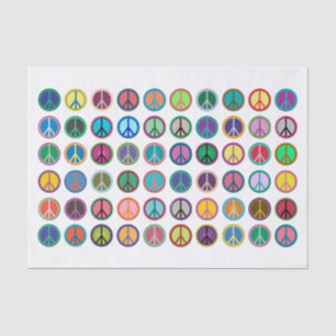 Colorful Peace Symbols Tissue Paper
