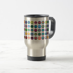 Colorful Peace Symbols Travel Mug