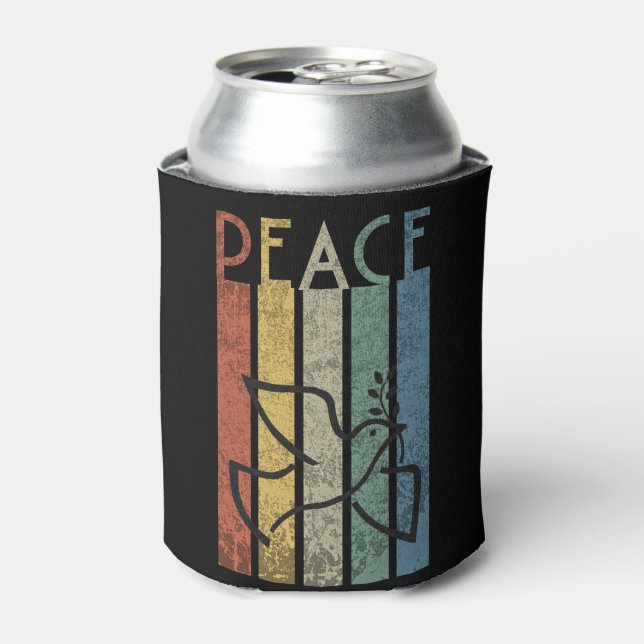 Colorful peace text design can cooler (Can Front)