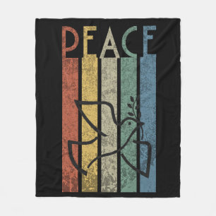 Colorful peace text design fleece blanket