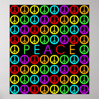 Colorful PEACE w/peace signs
