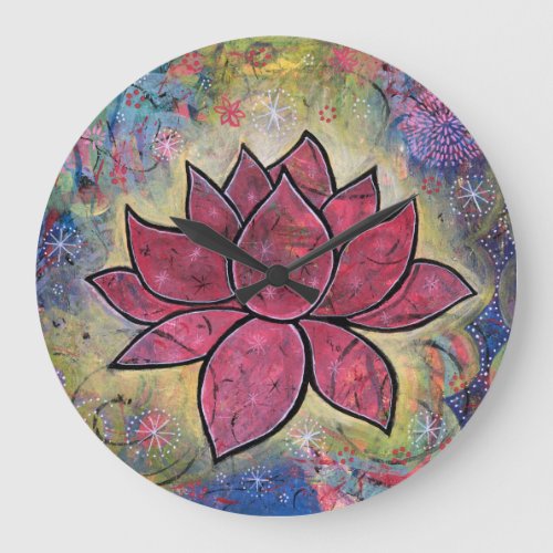 Colorful, Peaceful Lotus Clock