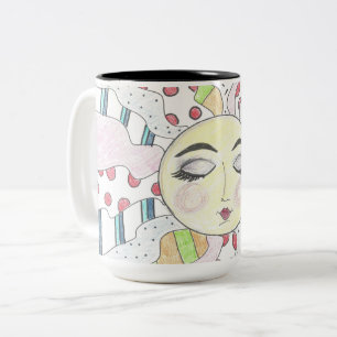 Colorful, peaceful sun - Two-Tone coffee mug