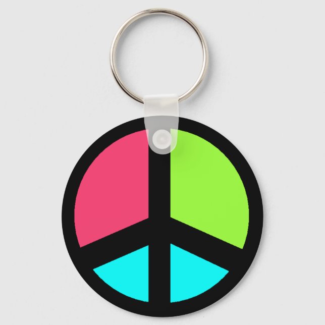 colorful peacesign keychain (Front)