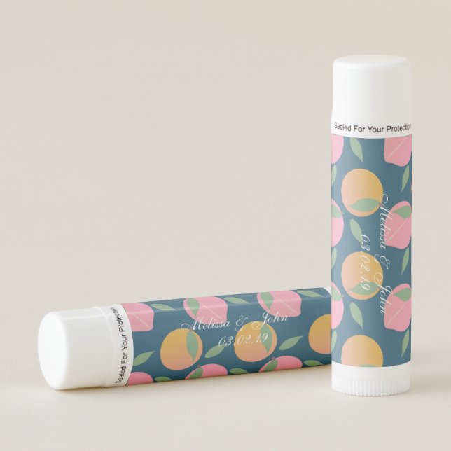 Colorful Peach and Oranges Fruit Pattern Lip Balm (Front)