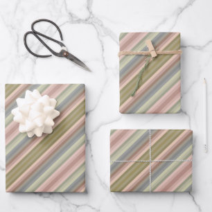 Colorful Peach Khaki Olive Green Color Of The Year Wrapping Paper Sheets