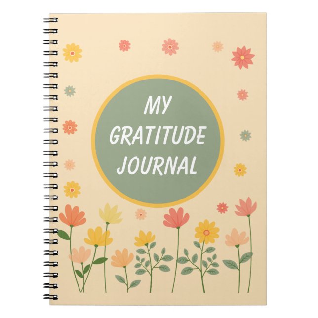 Colorful Peach Pink Yellow Gratitude Journal (Front)