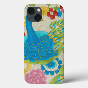 Colorful Peacock and Flowers iPhone 13 Case