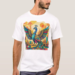 Colorful Peacock Art Indian Peacock Illustration T-Shirt