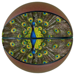 Colorful peacock basketball