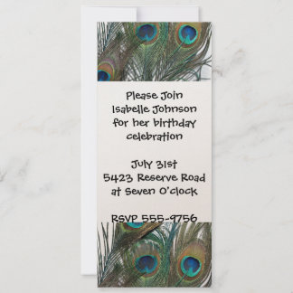 Colorful Peacock Birthday Invitations