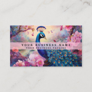 Colorful Peacock Business Cards