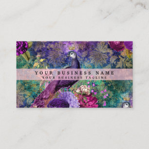 Colorful Peacock Business Cards