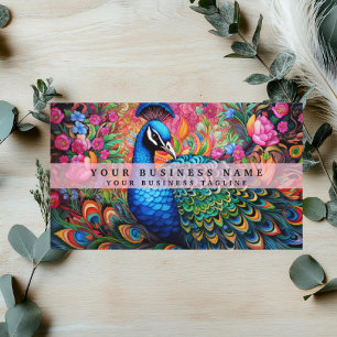 Colorful Peacock Business Cards