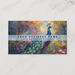 Colorful Peacock Business Cards
