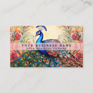 Colorful Peacock Business Cards