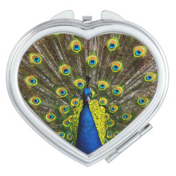Colorful peacock compact mirror