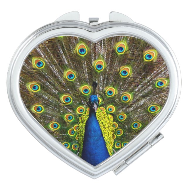 Colorful peacock compact mirror (Front)