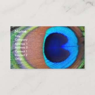 Colorful Peacock Feather Eyespot Business Card