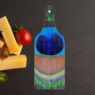 Colorful Peacock Feather Eyespot Cutting Board