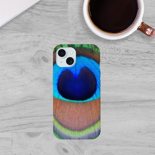 Colorful Peacock Feather Eyespot iPhone 15 Case