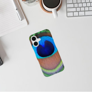 Colorful Peacock Feather Eyespot iPhone 16 Case