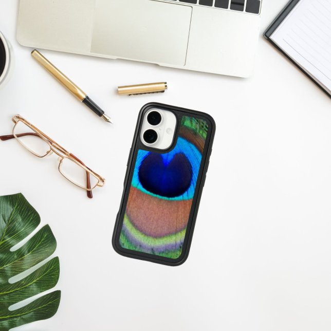 Colorful Peacock Feather Eyespot Otterbox iPhone Case (In Situ)