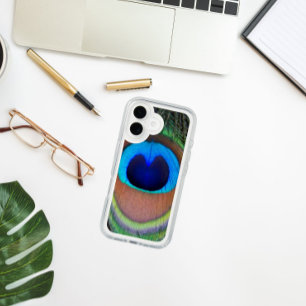 Colorful Peacock Feather Eyespot iPhone 16 Case