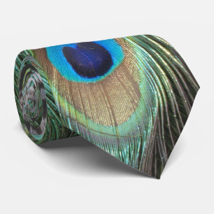 Colorful Peacock Feathers Pattern Neck Tie